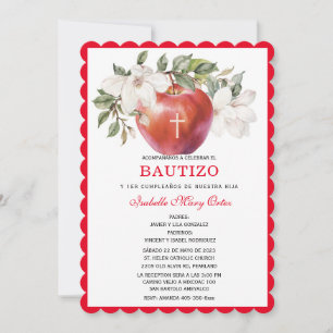 Bautismo y Primer Cumpleaños de Manzan Einladungen