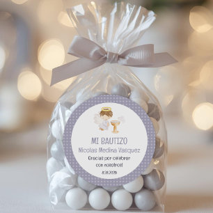 Bautizo Boy Angel Niedliche Taufe Christening Favo Runder Aufkleber