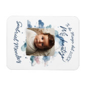 Bautizo con foto Spanische Wasserfarbe Magnet (Horizontal)