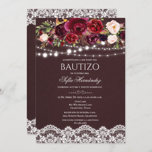 Bautizo Einladung Bautizo Invitacione De Bautizo (Vorne/Hinten)