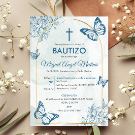 Bautizo Einladung Elegant Butterflies Taufe