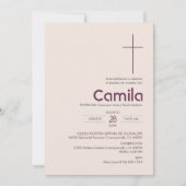 Bautizo Einladung Elegante Minimalistische Taufe (Vorderseite)