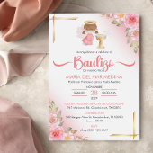 Bautizo Einladung Niedliche Blume Girl Angel Taufe