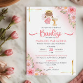 Bautizo Einladung Niedliche Blume Girl Angel Taufe