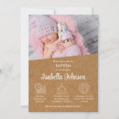Bautizo Einladung Niedliches Foto Elegante Tremorg (Vorderseite)