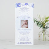 Bautizo Español | Blue Hydrangeas Spanische Taufe Einladung (Stehend Vorderseite)