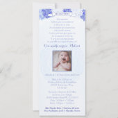 Bautizo Español | Blue Hydrangeas Spanische Taufe Einladung (Vorderseite)