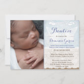 Bautizo-Fotokarten auf Spanisch, Boy Latino-Taufe Einladung (Vorderseite)