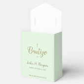 Bautizo Gold Cross Spanische Taufe Junge Minze grü Geschenkschachtel (Geöffnet)