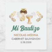 Bautizo in spanisch individualisierbare Boy Angel  Weinetikett (Einzelnes Label)