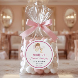 Bautizo in spanisch Niedlicher Taufe Christening L Runder Aufkleber