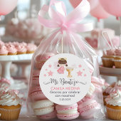 Bautizo in spanisch Niedlicher Taufe Christening L Runder Aufkleber