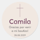 Bautizo in spanischer Taufe Christening Lieblings Runder Aufkleber (Vorderseite)