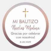 Bautizo in spanischer Taufe Christening Lieblings Runder Aufkleber (Vorderseite)