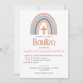 Bautizo Invitacion Katholische Pastel Rainbow Tauf Einladung (Vorderseite)