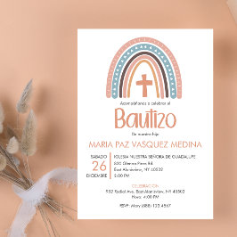Bautizo Invitacion Katholische Pastel Rainbow Tauf Einladung