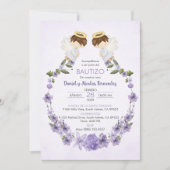 Bautizo Invitacion Twin Buben Niedlich Angels Tauf Einladung (Vorderseite)