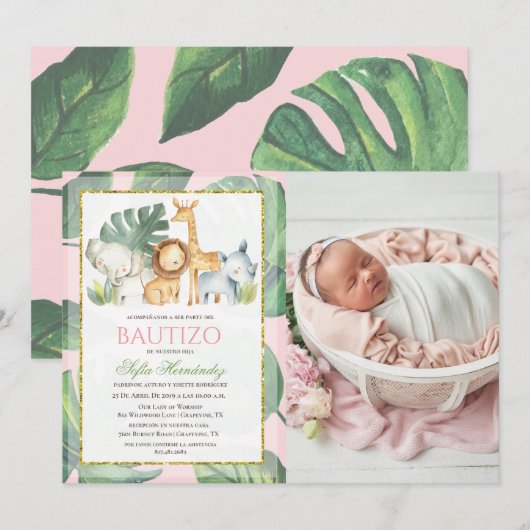 Bautizo Niña Invitacion De bautizo Niña Taufe Einladung (Vorne/Hinten)
