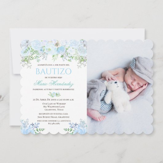 Bautizo Niño Invitacione De bautizo Niño Taufe Einladung (Vorderseite)