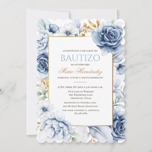 Bautizo Niño Invitacione De bautizo Niño Taufe Einladung (Vorderseite)