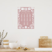 BAUTIZO Pink Cielito Lindo Sitzplan Poster (Küche)