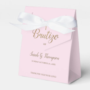 Bautizo Pink Gold Cross Custom Spanische Taufe Geschenkschachtel