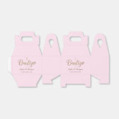 Bautizo Pink Gold Cross Custom Spanische Taufe Geschenkschachtel (Ungefaltet)