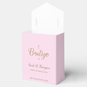 Bautizo Pink Gold Cross Custom Spanish baptism  Geschenkschachtel (Geöffnet)