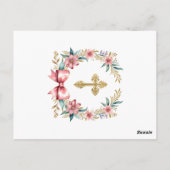 Bautizo Pink & Gold Spanisch Vielen Dank Postkarte (Rückseite)