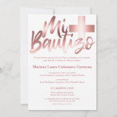 Bautizo Taufe Spanisch Sprachliche Imitate ROSE GO Einladung (Vorderseite)