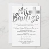 Bautizo Taufe Spanisch Sprachliche Imitate SILVER Einladung (Vorderseite)