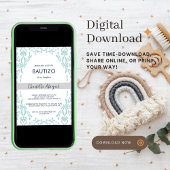 Bautizo Toile de Jouy Nino Nina Taufe auf Spanisch Einladung