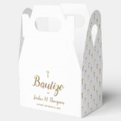 Bautizo White Gold Cross Custom Spanische Taufe Geschenkschachtel (Geöffnet)