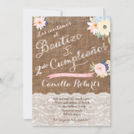 Bautizo y 2do cumpleaños, segundo cumple bautismo einladung