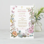 Bautizo Y Primer Añito de nuestro hija Einladung (Stehend Vorderseite)