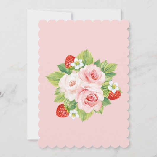 Bautizo y Primer Cumpleaños Fresa Einladung (Rückseite)