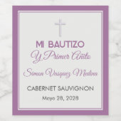 Bautizo y Primer Cumpleaños Taufe Erster Geburtsta Weinetikett (Einzelnes Label)