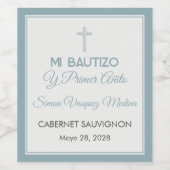 Bautizo y Primer Cumpleaños Taufe Erster Geburtsta Weinetikett (Einzelnes Label)