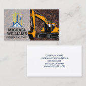 Bauträger | Erdbewegungsfahrzeug Visitenkarte (Vorne/Hinten)