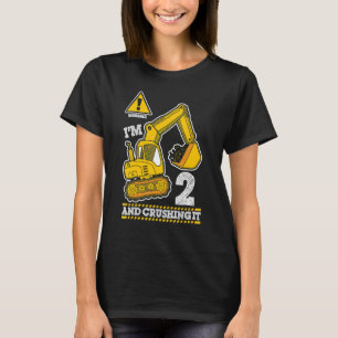 Bautransporter 2. Geburtstag 2 Jahre alter Digger T-Shirt