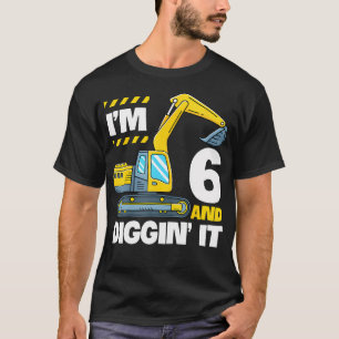 Bautransporter 6. Geburtstag 6 Jahre alter Digger T-Shirt