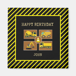 Bautransporter | Dekoration des Kindergeburtstags  Magnet