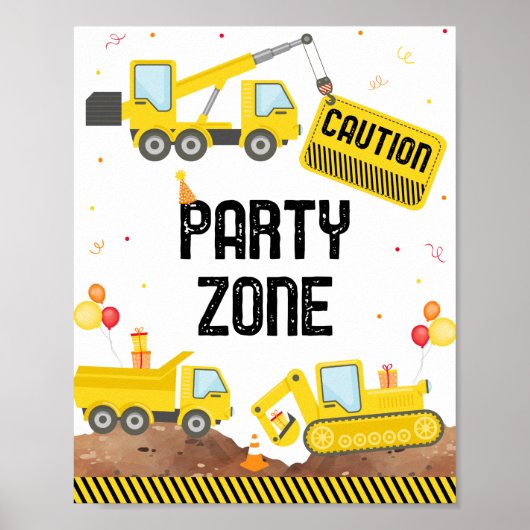 Bautransporter Dump Truck Digger Geburtstag Poster (Vorne)
