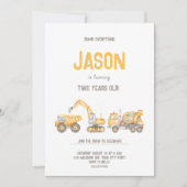 Bautransporter Einladung zum Geburtstag (Vorderseite)