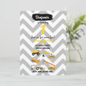 Bautransporter Einladungen zum Geburtstag (Stehend Vorderseite)