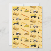 Bautransporter Einladungen zum Geburtstag (Rückseite)