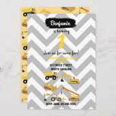 Bautransporter Einladungen zum Geburtstag (Vorne/Hinten)