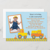 Bautransporter Geburtstag Einladung (Vorne/Hinten)