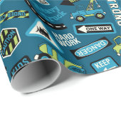 Bautransporter Geschenkpapier (Rolleneckpunkt)