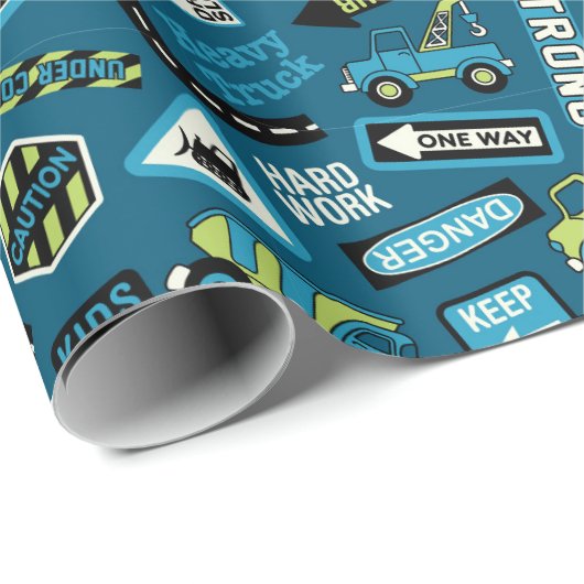 Bautransporter Geschenkpapier (Rolleneckpunkt)